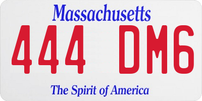 MA license plate 444DM6