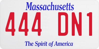 MA license plate 444DN1