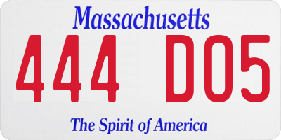 MA license plate 444DO5