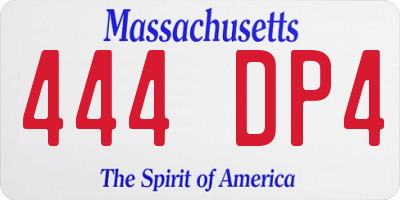 MA license plate 444DP4