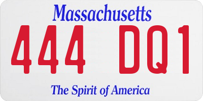 MA license plate 444DQ1