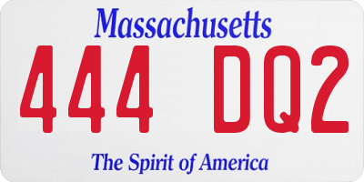 MA license plate 444DQ2