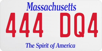 MA license plate 444DQ4