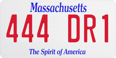 MA license plate 444DR1