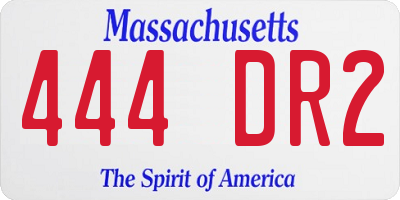 MA license plate 444DR2