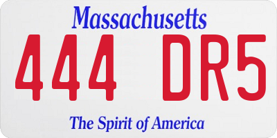 MA license plate 444DR5