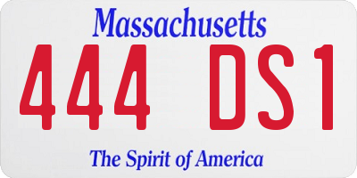 MA license plate 444DS1