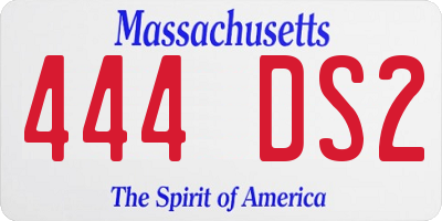 MA license plate 444DS2