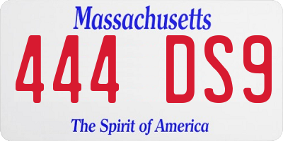 MA license plate 444DS9