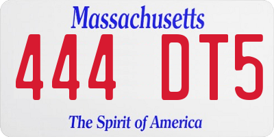 MA license plate 444DT5