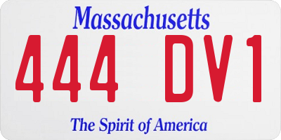MA license plate 444DV1
