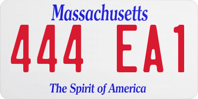 MA license plate 444EA1