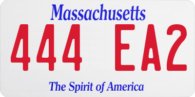 MA license plate 444EA2