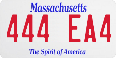 MA license plate 444EA4