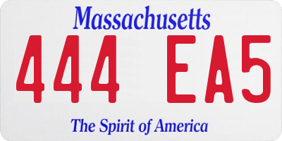 MA license plate 444EA5