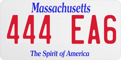 MA license plate 444EA6