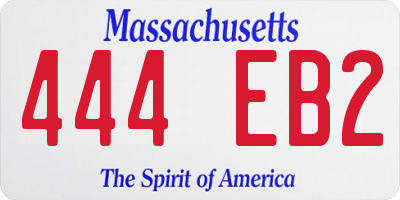 MA license plate 444EB2