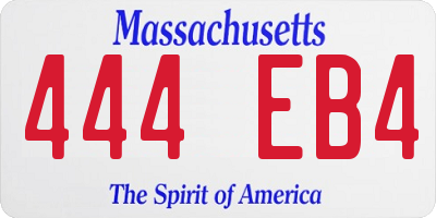 MA license plate 444EB4