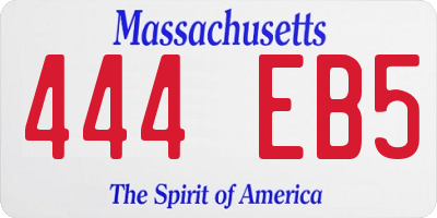 MA license plate 444EB5