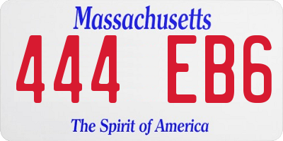 MA license plate 444EB6