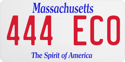 MA license plate 444EC0