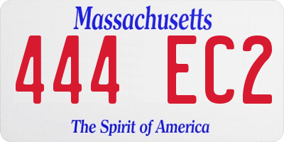 MA license plate 444EC2