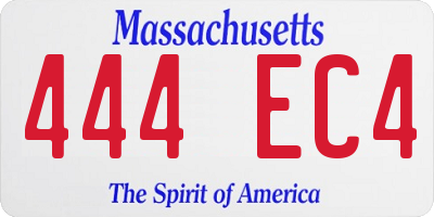 MA license plate 444EC4