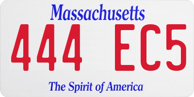 MA license plate 444EC5