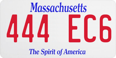 MA license plate 444EC6