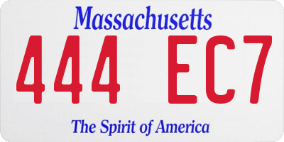 MA license plate 444EC7