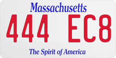 MA license plate 444EC8