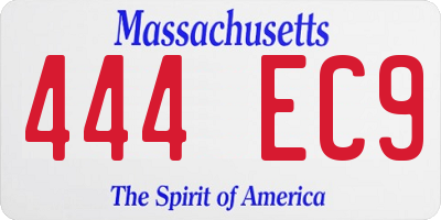 MA license plate 444EC9