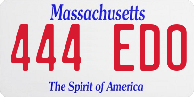 MA license plate 444ED0