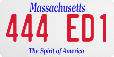 MA license plate 444ED1