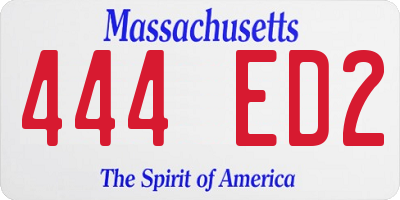 MA license plate 444ED2