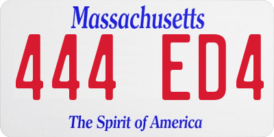 MA license plate 444ED4