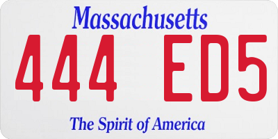 MA license plate 444ED5