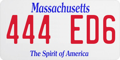 MA license plate 444ED6