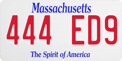 MA license plate 444ED9