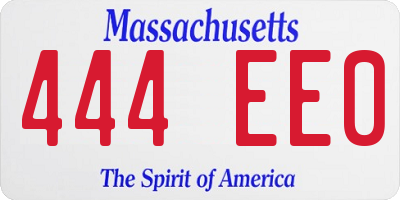 MA license plate 444EE0