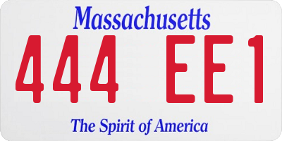 MA license plate 444EE1