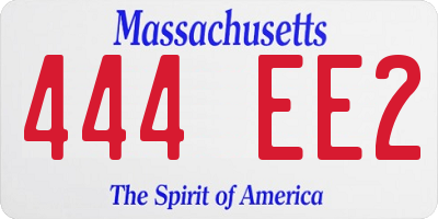 MA license plate 444EE2