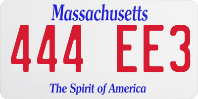MA license plate 444EE3