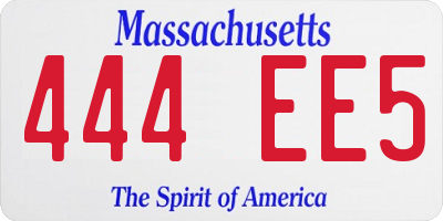 MA license plate 444EE5