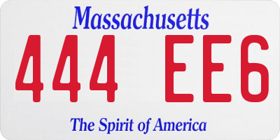 MA license plate 444EE6