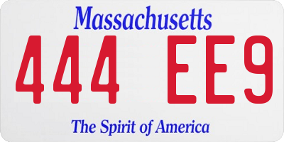 MA license plate 444EE9
