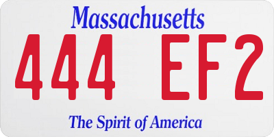 MA license plate 444EF2