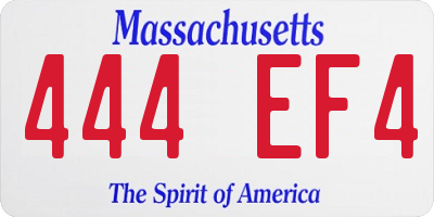 MA license plate 444EF4