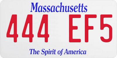 MA license plate 444EF5
