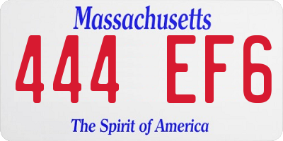 MA license plate 444EF6